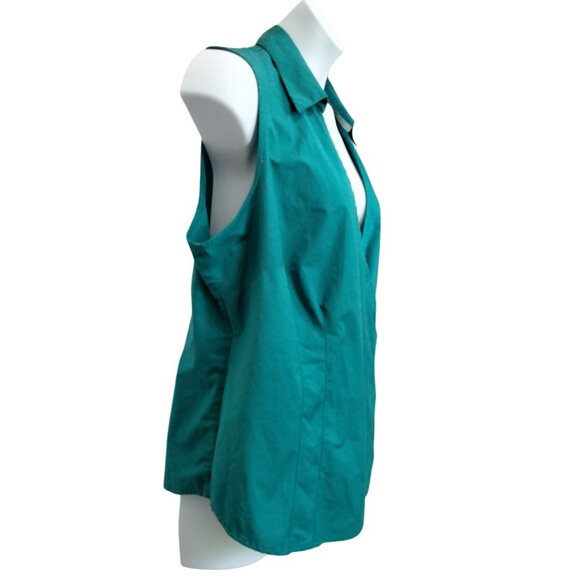 Worthington Woman  2X Blouse Stretch Sleeveless Collared Wrap Style Side Zipper - Picture 3 of 9